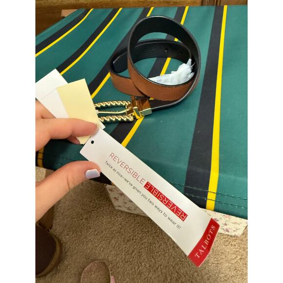 Talbots Women's Brown Black Leather Reversible Belt Size Small NEW NWT - Picture 6 of 8